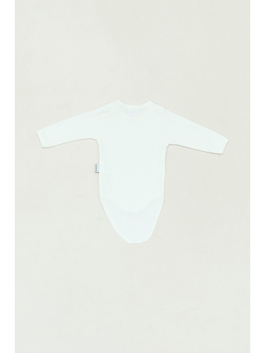 Ekru %100 Pamuk Bisiklet Yaka Unisex Çocuk Zıbın-1