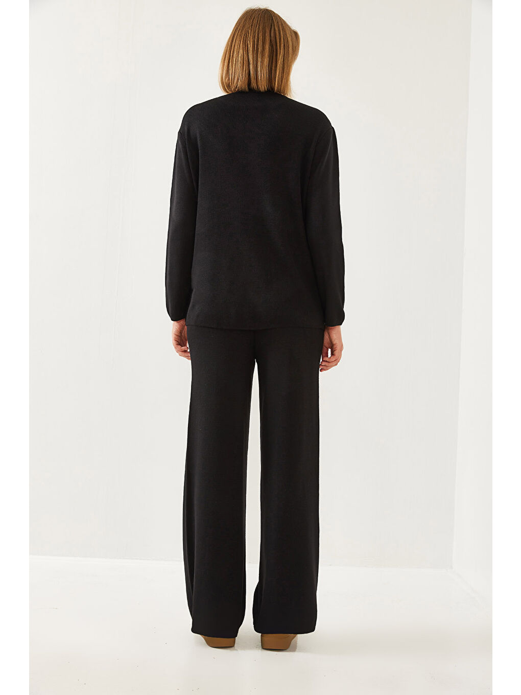 Siyah Kadın Triko Alt-Üst Takım-3