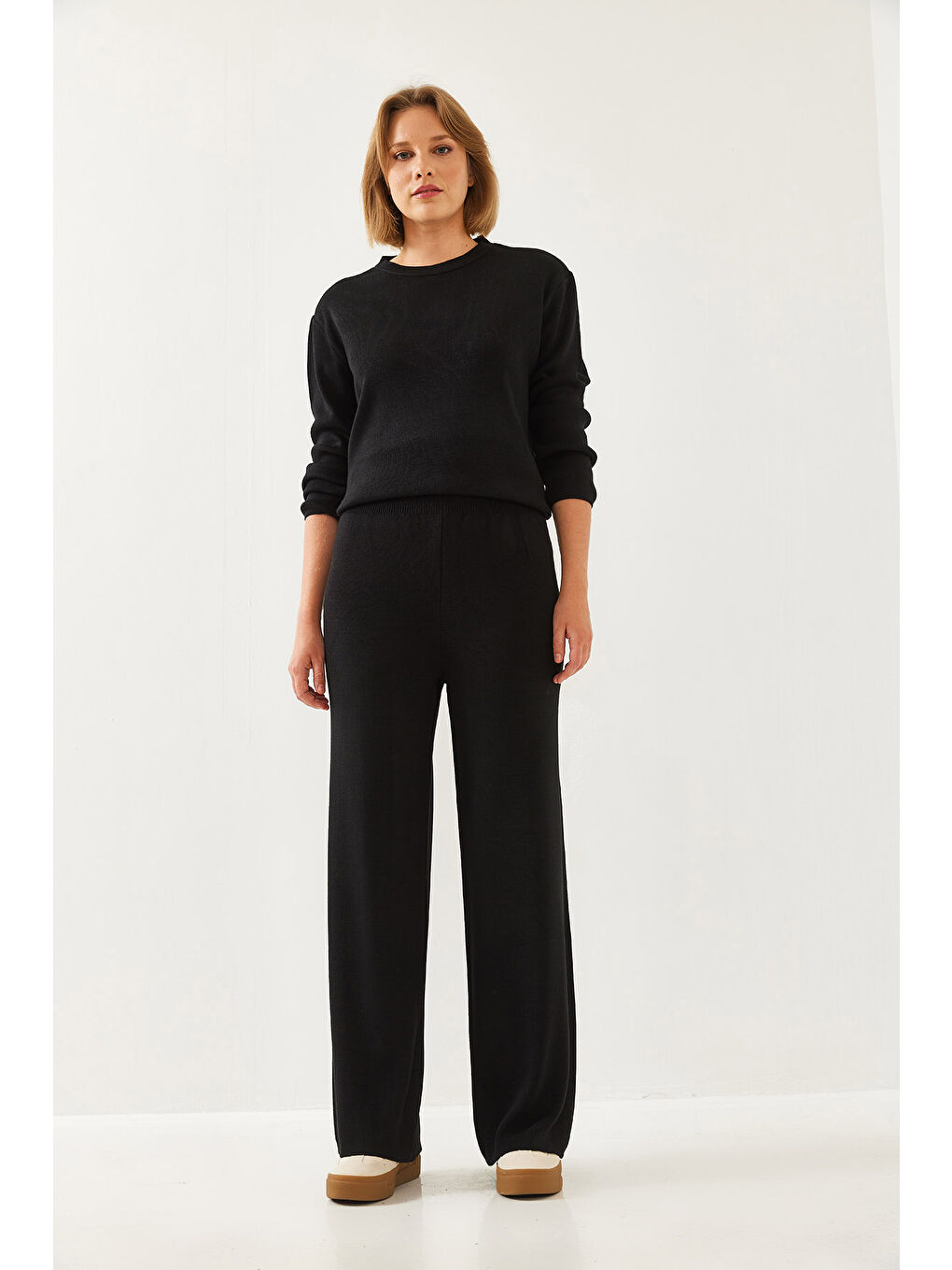 Siyah Kadın Triko Alt-Üst Takım-4