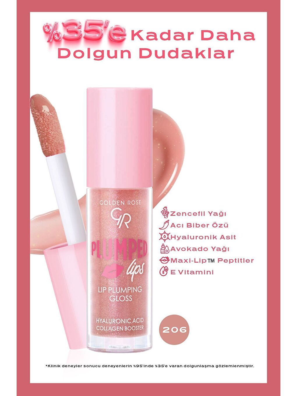 Plumped Lips Lip Plumping Gloss No: 206 - Dolgunlaştırıcı Dudak Parlatıcısı