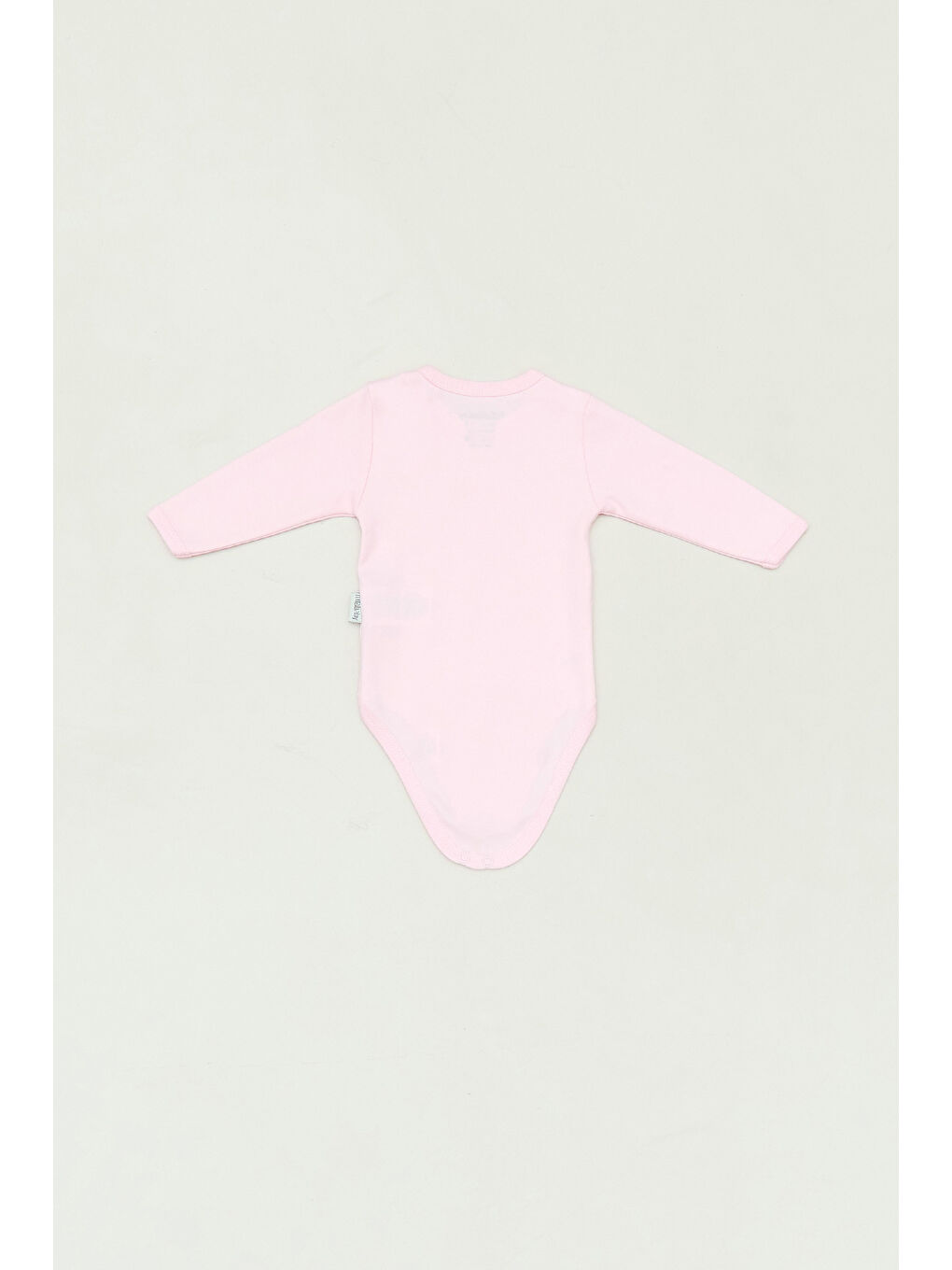 Pembe %100 Pamuk Bisiklet Yaka Unisex Çocuk Zıbın-1