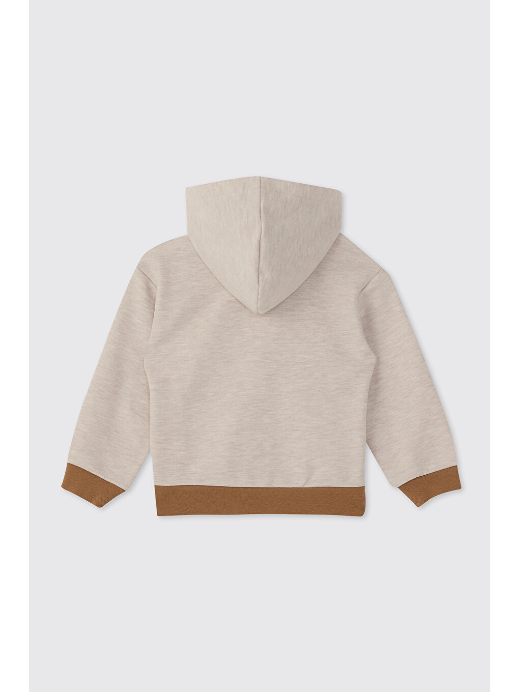 Erkek Bebek Fermuarlı Bej-Melanj Sweatshirt-1