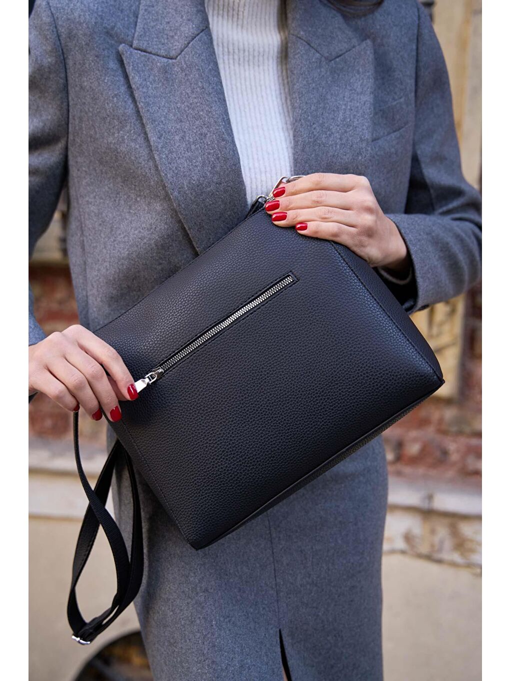 Darla Ayarlanabilir Çapraz Kadın Çanta - Siyah-4