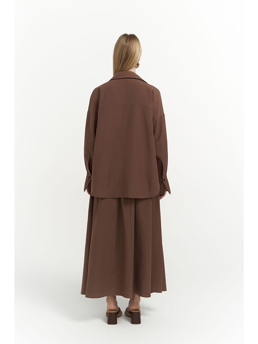 Kahverengi Ambra Kahve Gömlek Etek Takım-1