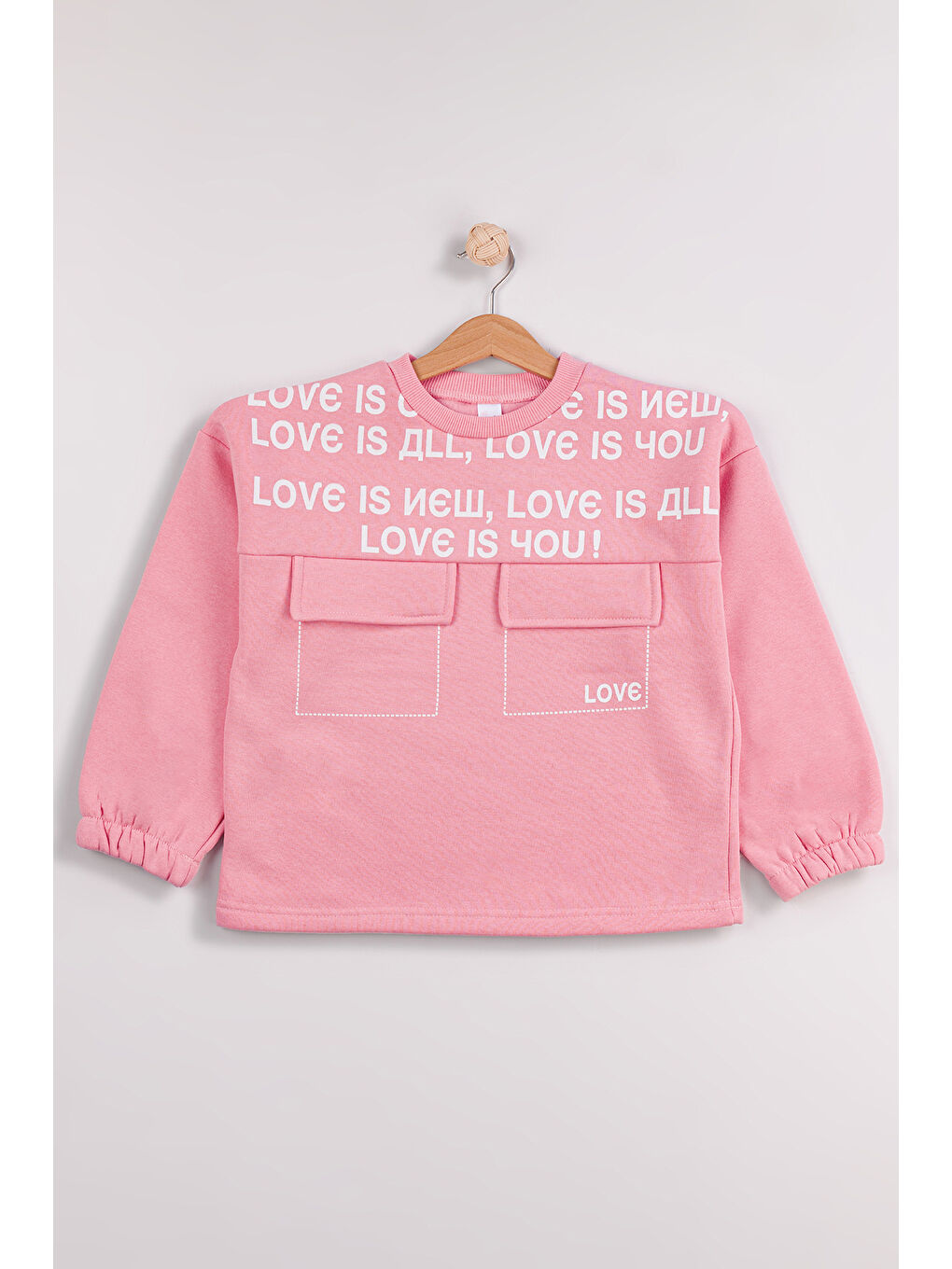 MİSSTUFFY Pembe Kız Çocuk Orta Kalınlıkta Baskılı 2'li Paket Sweatshirt - 3