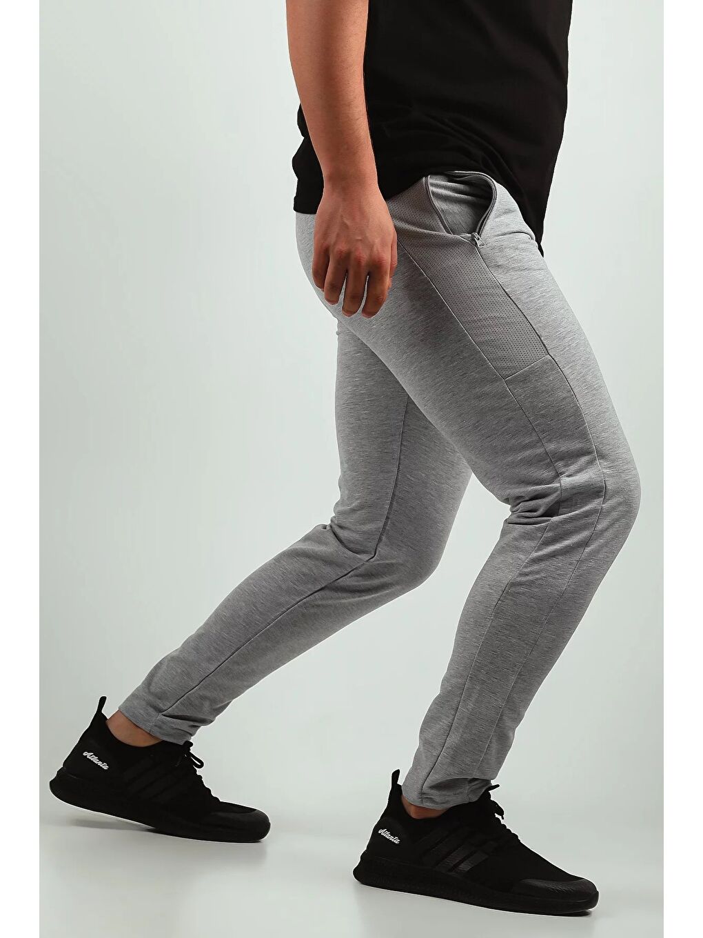 Gri Erkek Baskılı Eşofman Altı-1