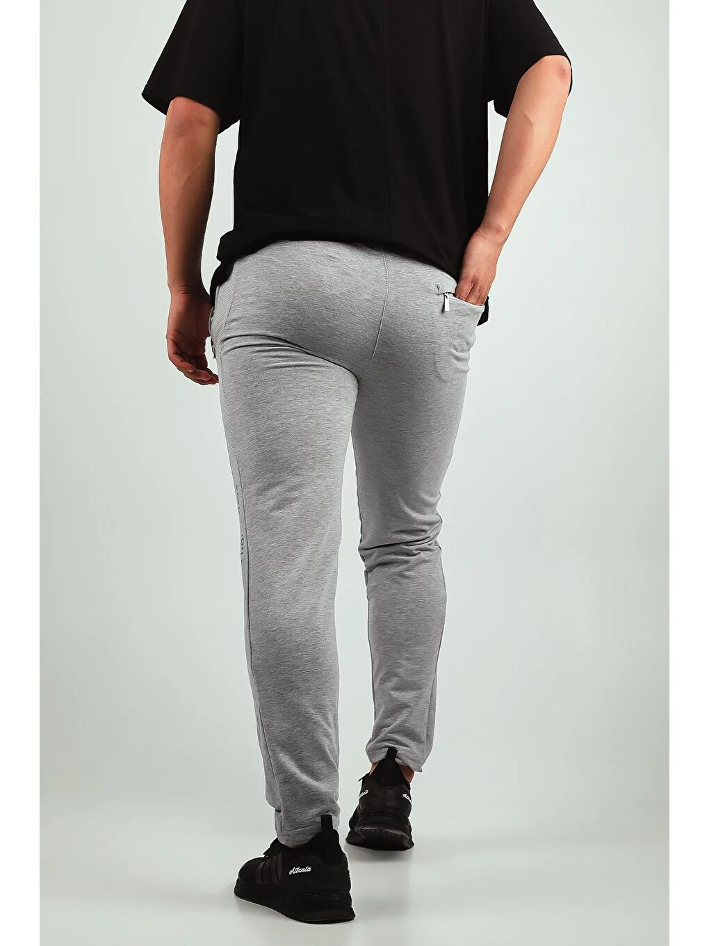 Gri Erkek Baskılı Eşofman Altı-2