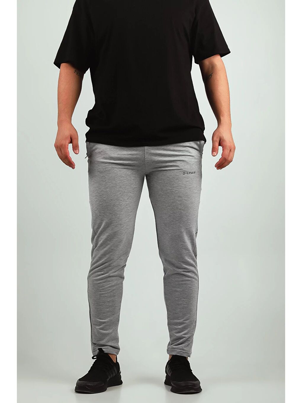 Gri Erkek Baskılı Eşofman Altı-3