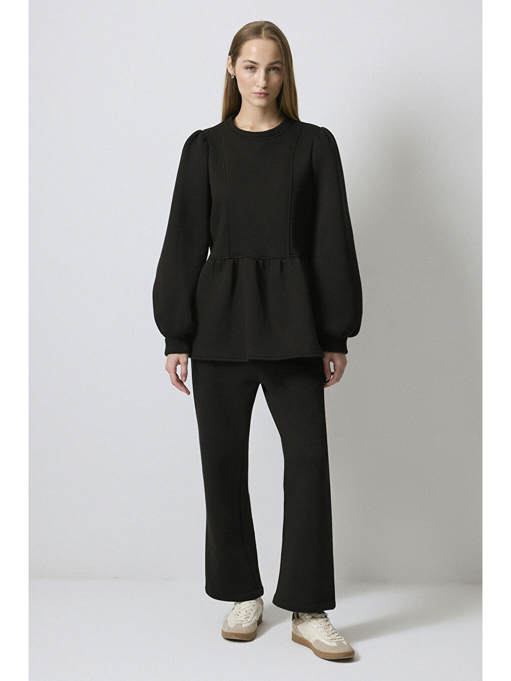 Siyah Beli Büzgülü Örme Takım-2