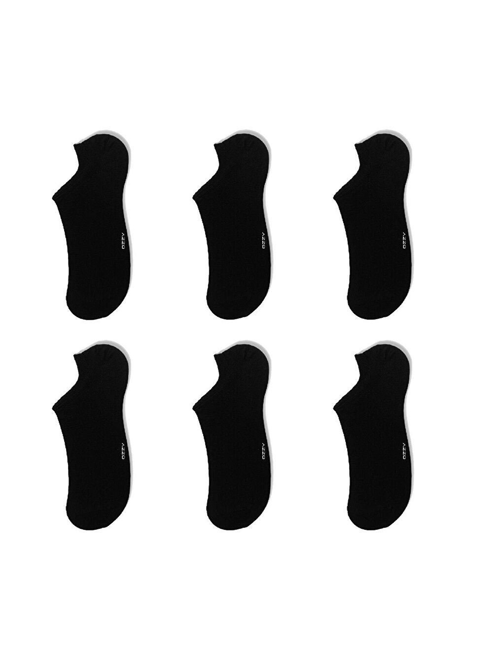 OZZY SOCKS Siyah 6 Çift Kadın Siyah Bambu Görünmez (sneaker) Spor Ayakkabı Çorabı