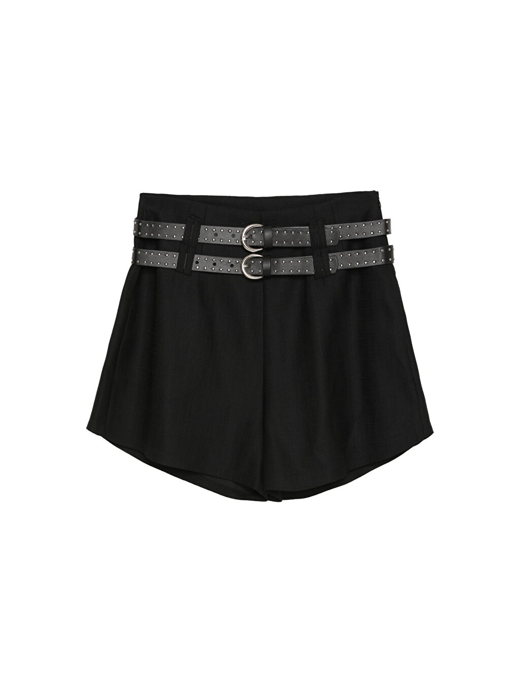 Trok Kemer Aksesuarlı Mini Şort Siyah