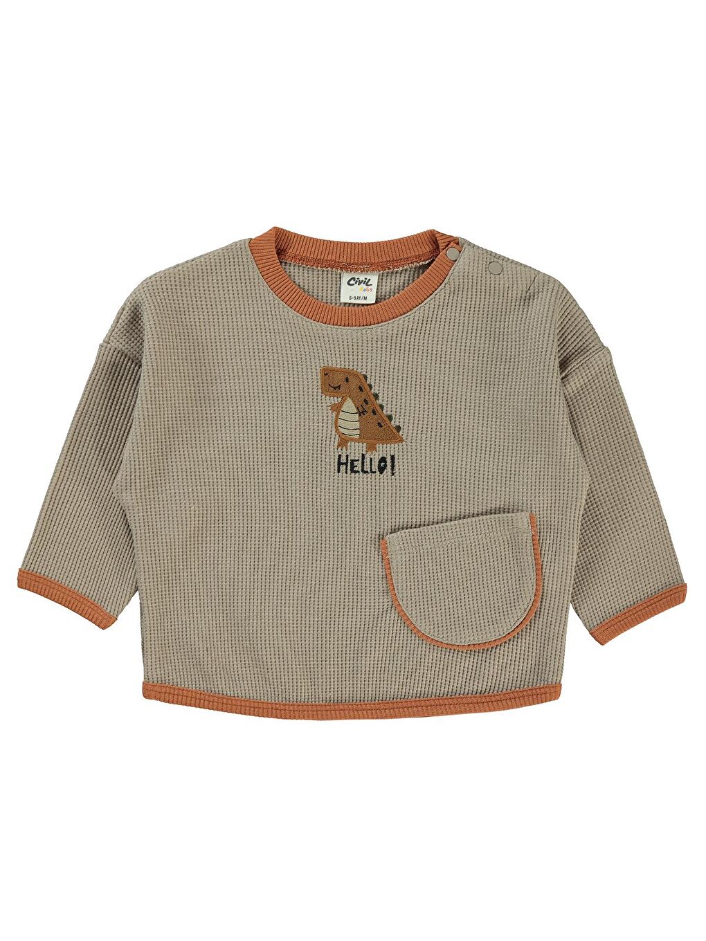 Civil Koyu Bej Baby Erkek Bebek Sweatshirt 6-18 Ay Koyu Bej