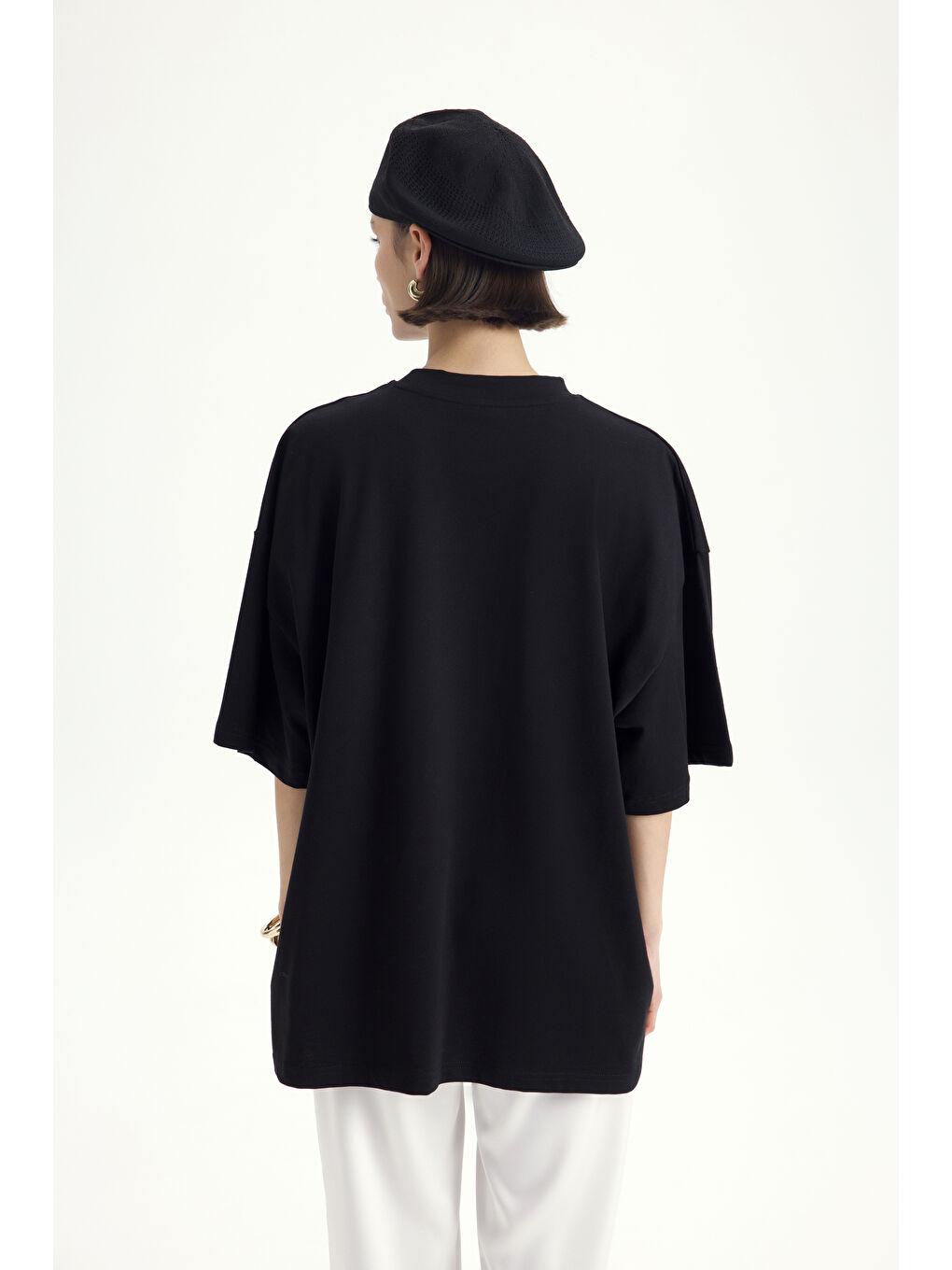 Rich Woman Oversize Siyah T-Shirt-4