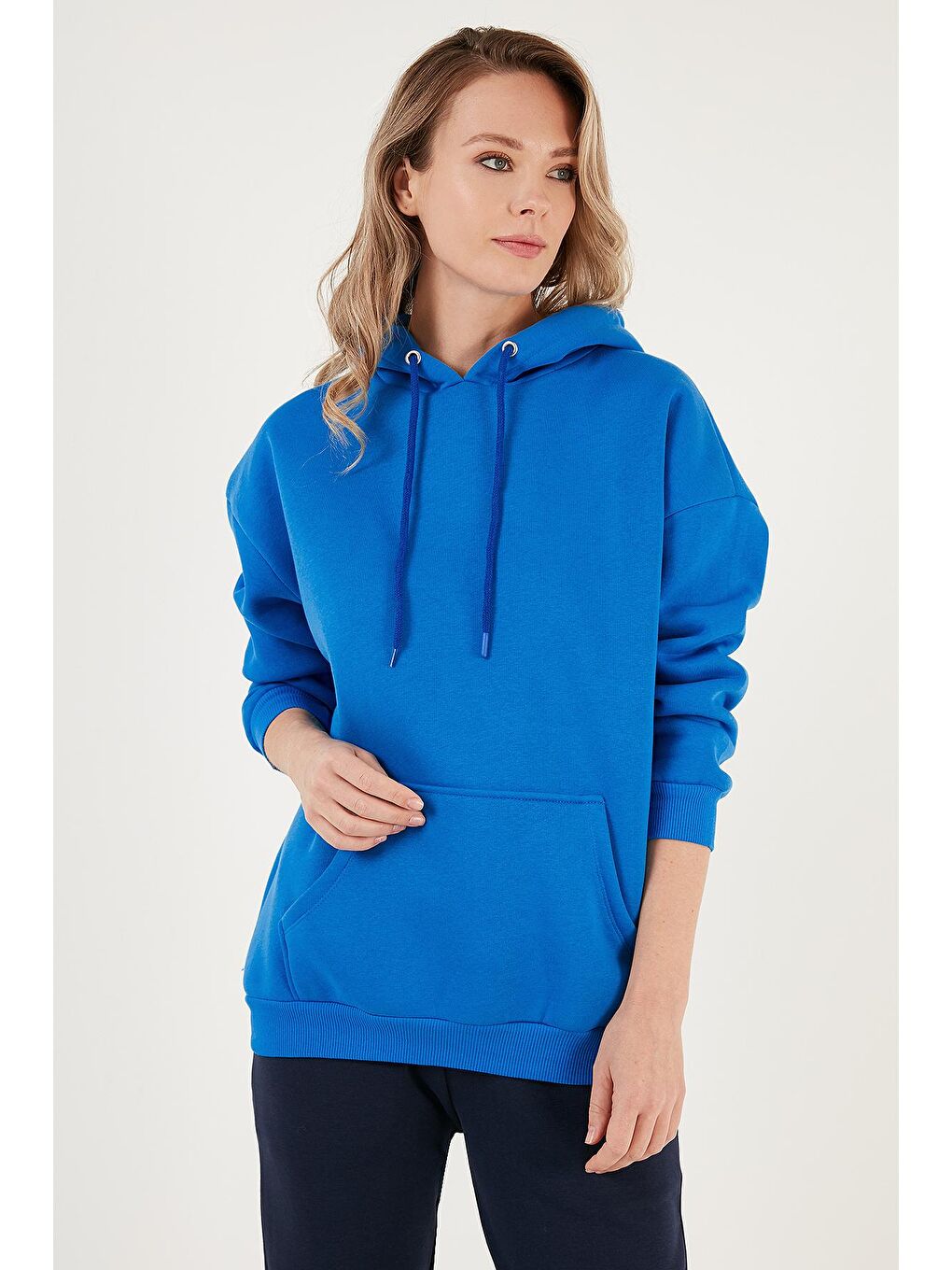 Lela Saks Regular Fit Pamuklu Kapüşonlu Yaka Şardonlu Kışlık Sweat 5863854 - 2