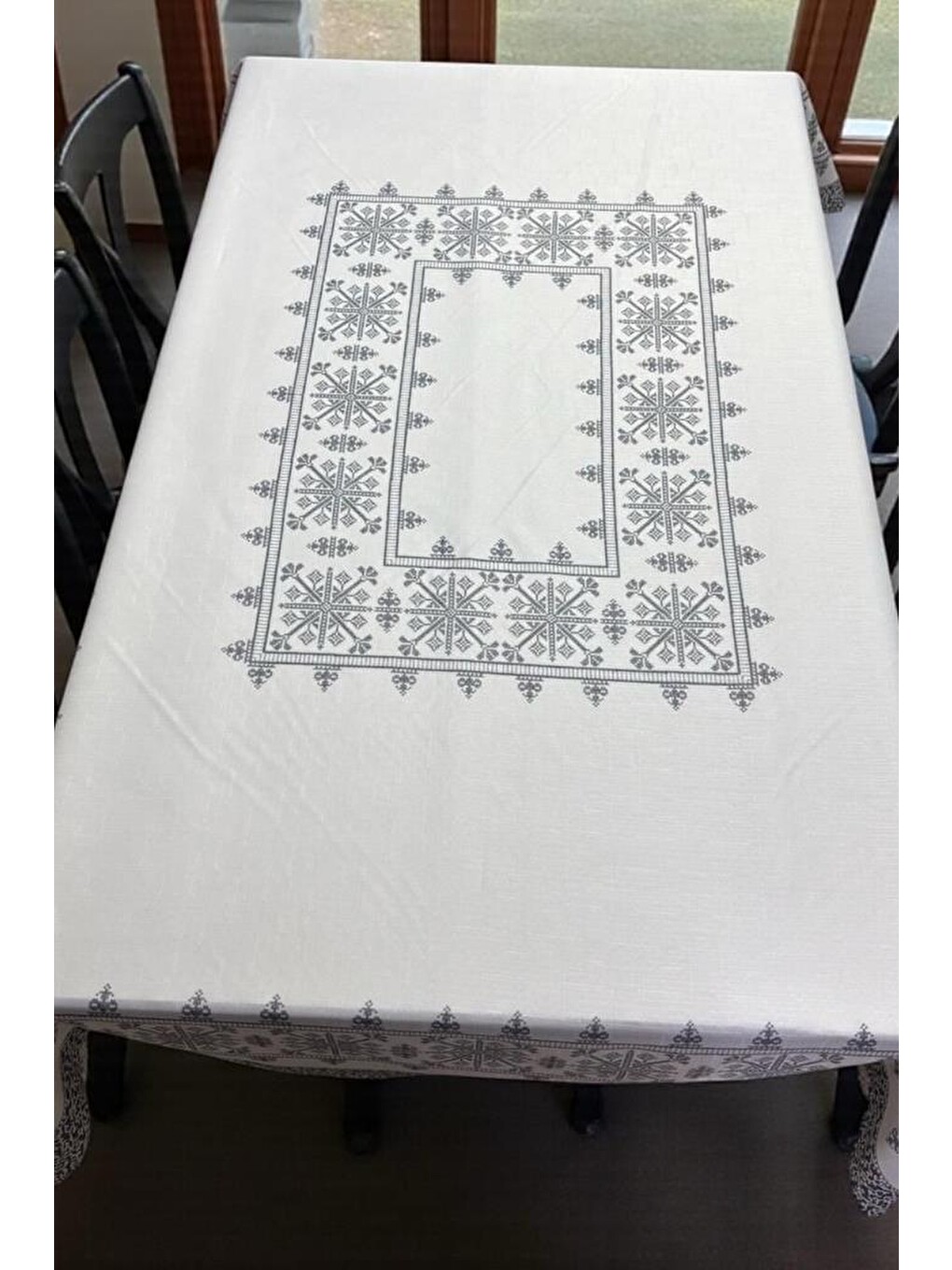 Asude Dertsiz Masa Örtüsü 120x150 Cm Gri-1