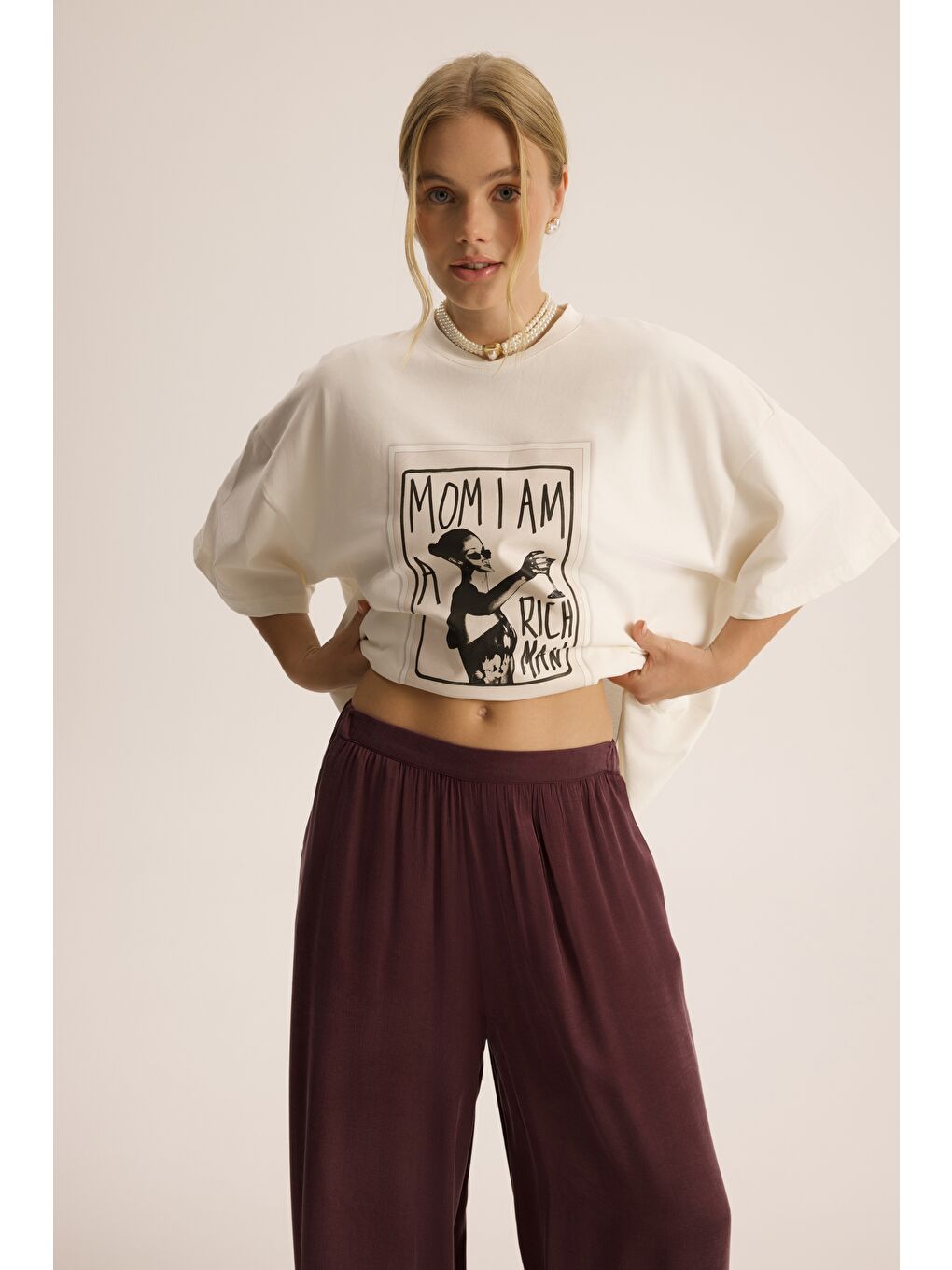 Rich Woman Oversize Beyaz T-Shirt-6