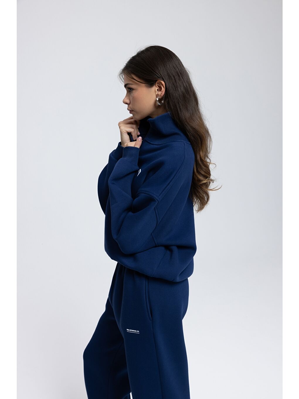 Ravel Fermuarlı Detay Lacivert Eşofman Takım-2