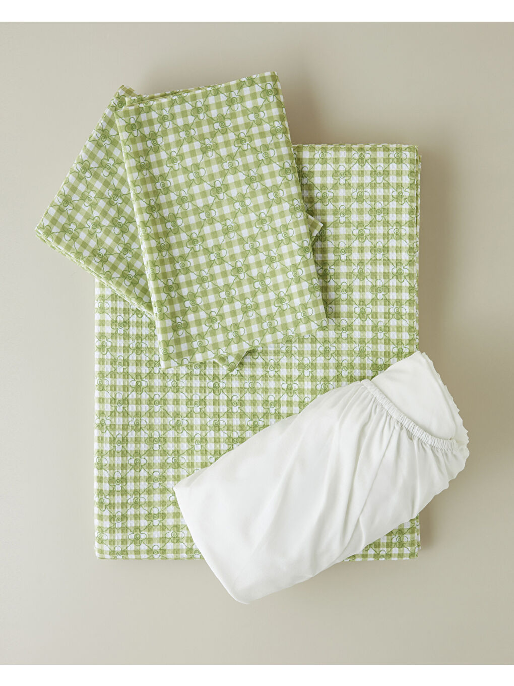 Clover Çift Kişilik Pike Takımı 200x220 cm Yeşil