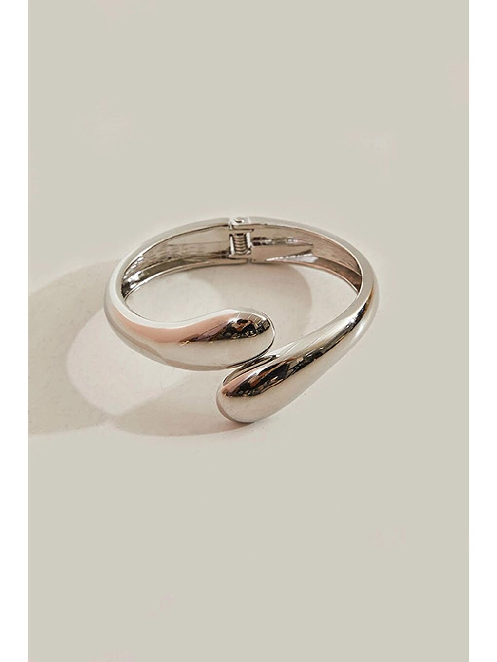 Gri Kadın Aksesuar Çelik Yılan Kelepçe Bileklik-4