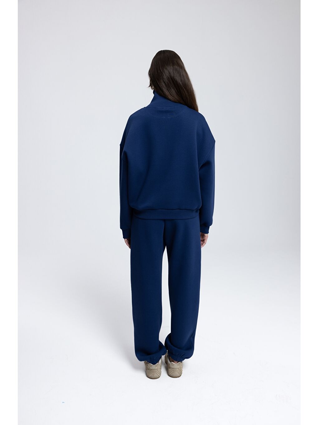 Ravel Fermuarlı Detay Lacivert Eşofman Takım-4