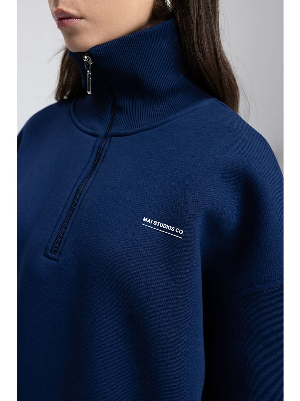 Ravel Fermuarlı Detay Lacivert Eşofman Takım-6