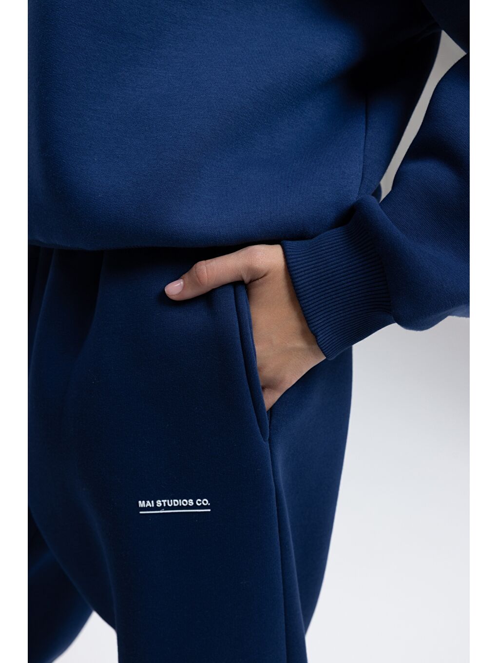 Ravel Fermuarlı Detay Lacivert Eşofman Takım-7