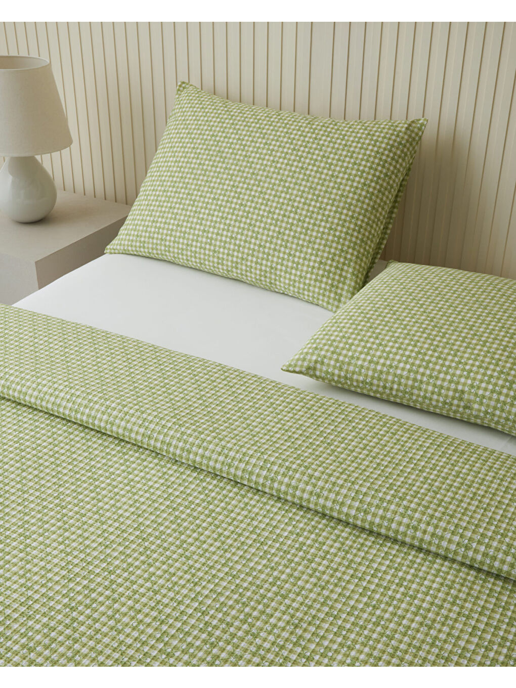 Clover Çift Kişilik Pike Takımı 200x220 cm Yeşil-2