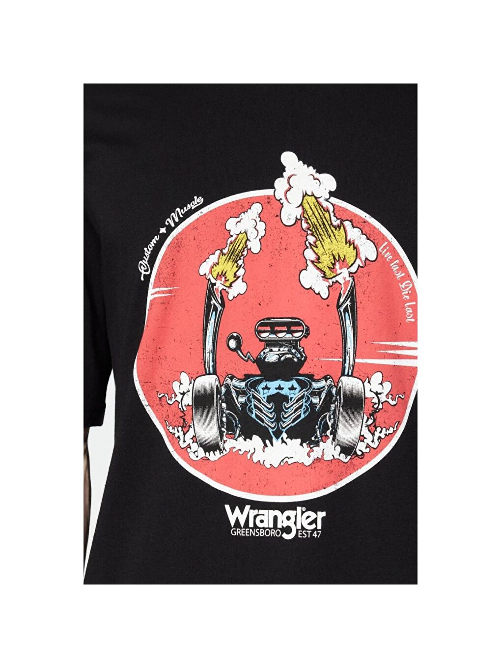 Wrangler Siyah Loose Fit Erkek Siyah Bisiklet Yaka Tişört - 3