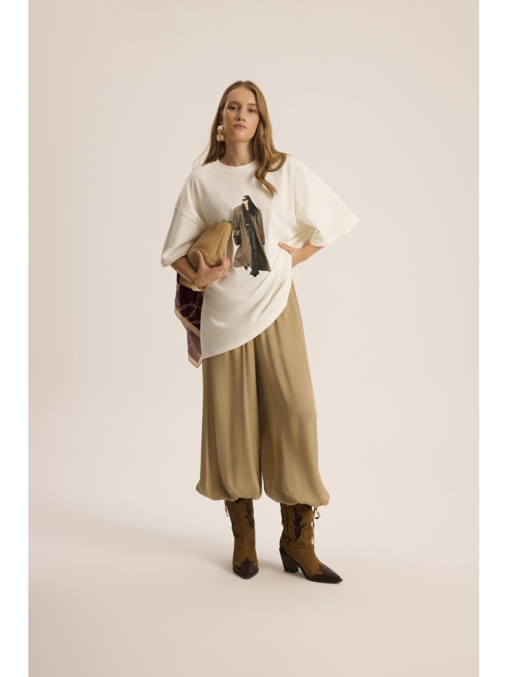 Quinn Oversize Beyaz T-Shirt-6