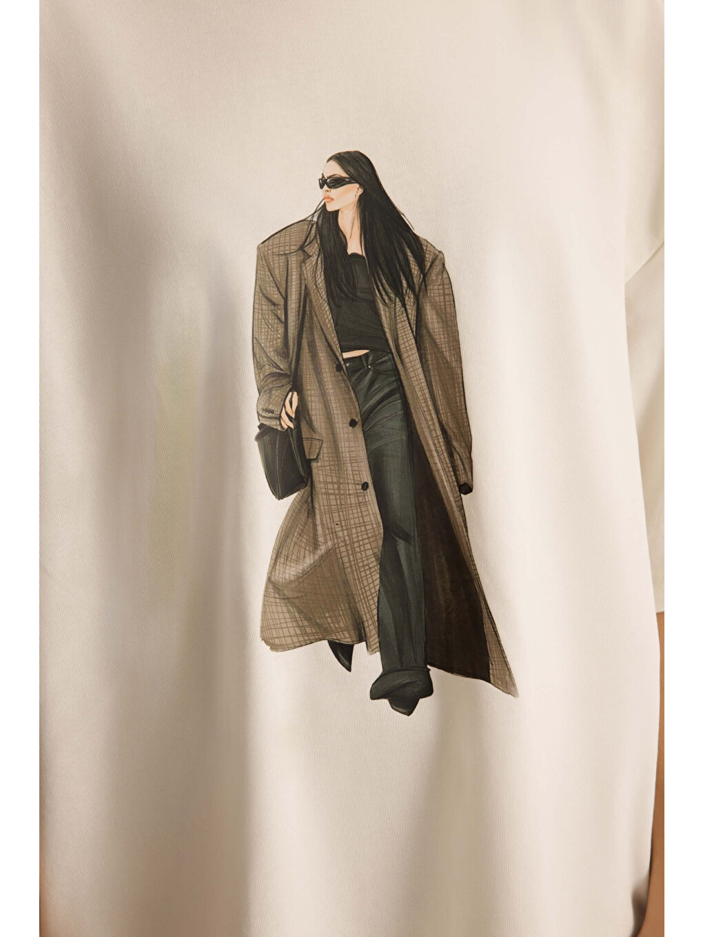 Quinn Oversize Beyaz T-Shirt-7