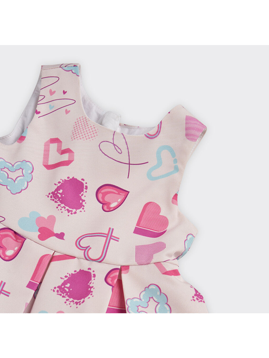 Kız Bebek Kalp Desenli Pembe Abiye Elbise-2