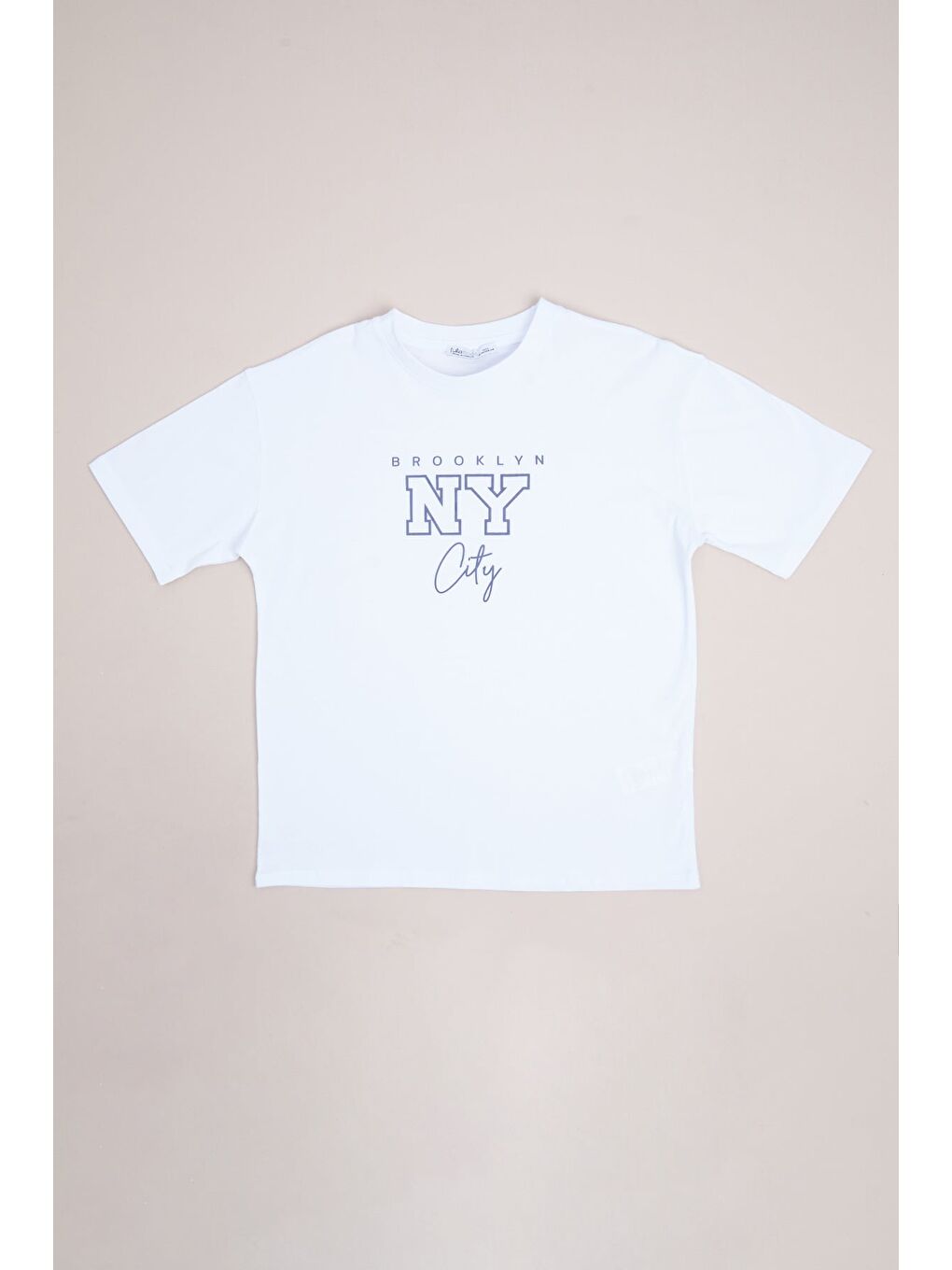 Beyaz Brooklyn City Baskılı Erkek Çocuk Tişört