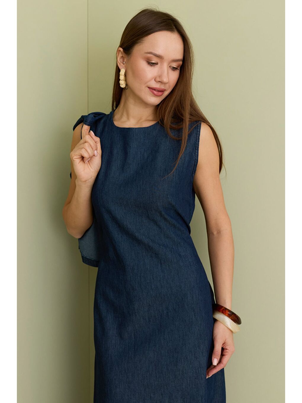 Lacivert Fullamodest Beli Kuşaklı Cepli 2 Li Takım-1