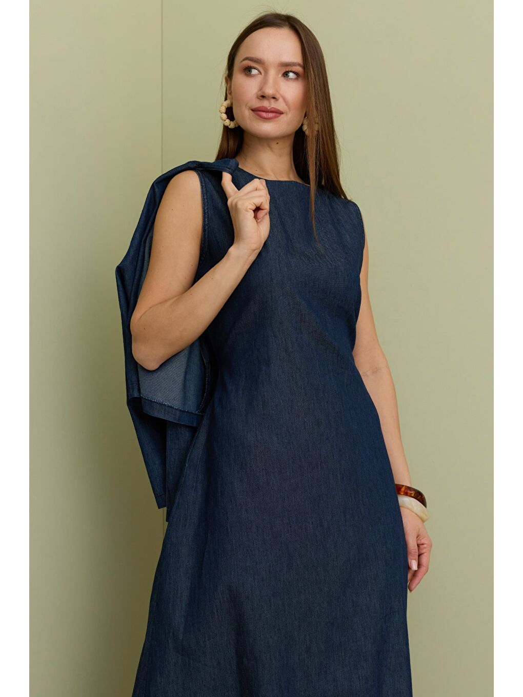 Lacivert Fullamodest Beli Kuşaklı Cepli 2 Li Takım-2