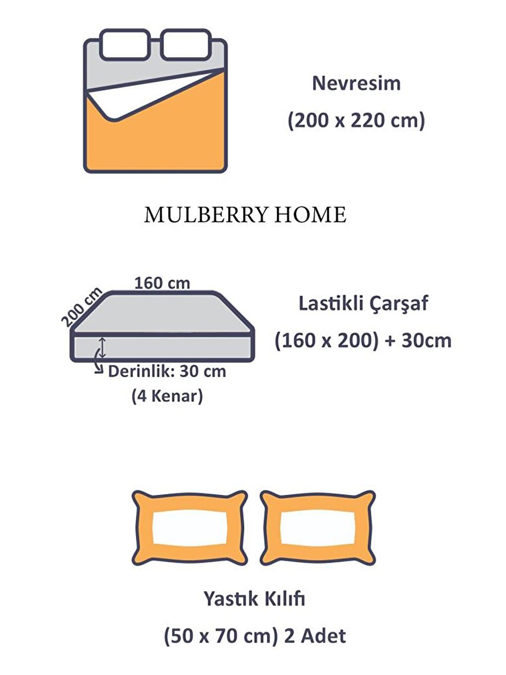 Antrasit Pandora Lastikli Çarşaflı Nevresim Takımı Çift Kişilik 200*220-Gri-1