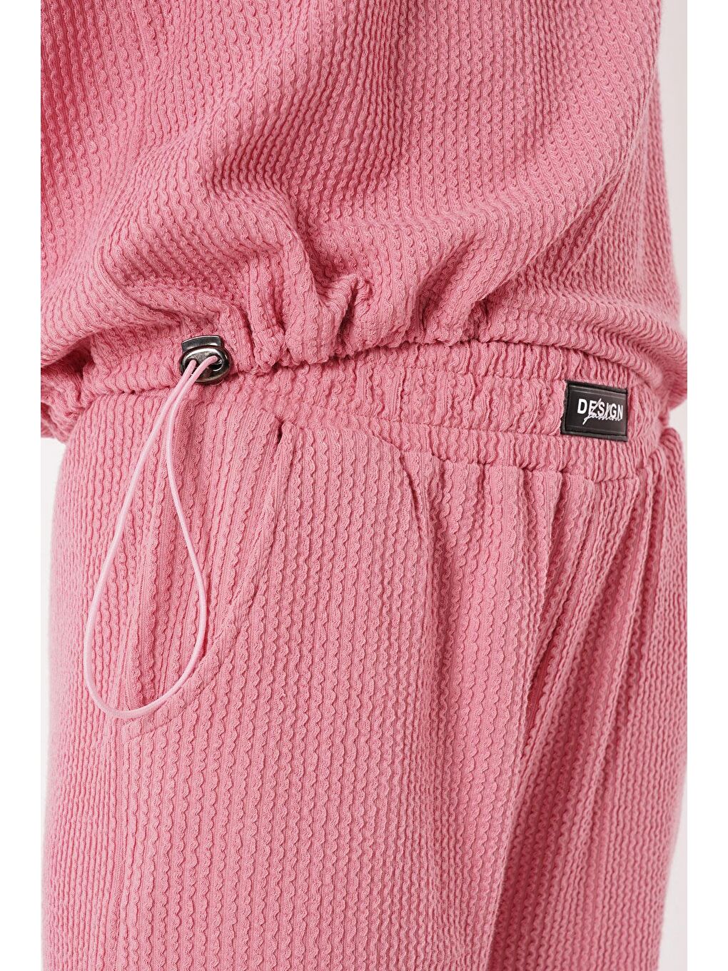 Pembe Balıkçı Yaka Arma Detaylı Fermuarlı Gül Kurusu Renk Kız Çocuk Eşofman Takım-6