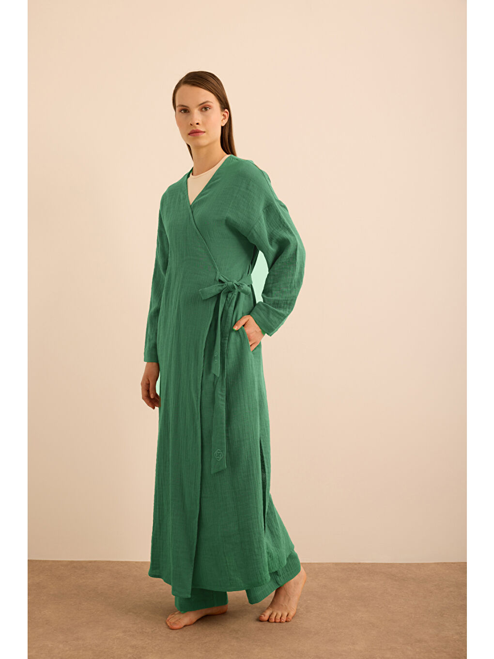 Haki Viscon Pamuk , Yandan Bağlamalı Sabahlık-1