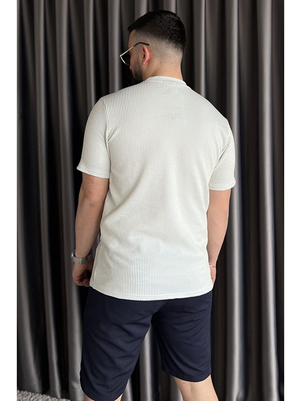 Yeşil Bisiklet Yaka Çizgili Erkek Tişört-2