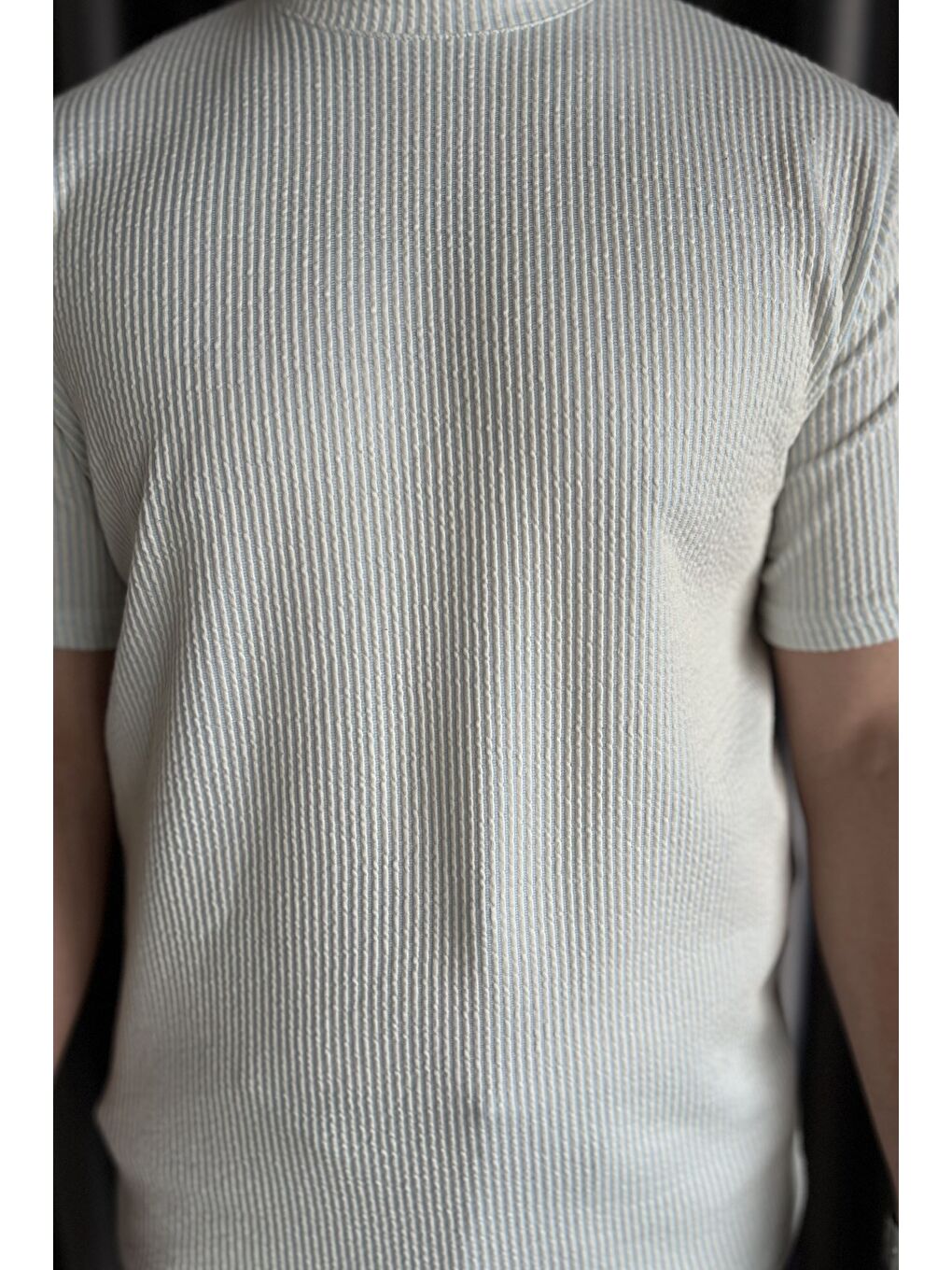 Yeşil Bisiklet Yaka Çizgili Erkek Tişört-3