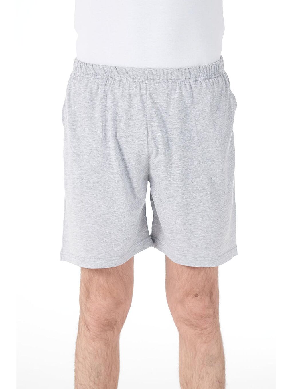 Erkek Pijama Penye Şort Tek Alt 151 Düz Gri
