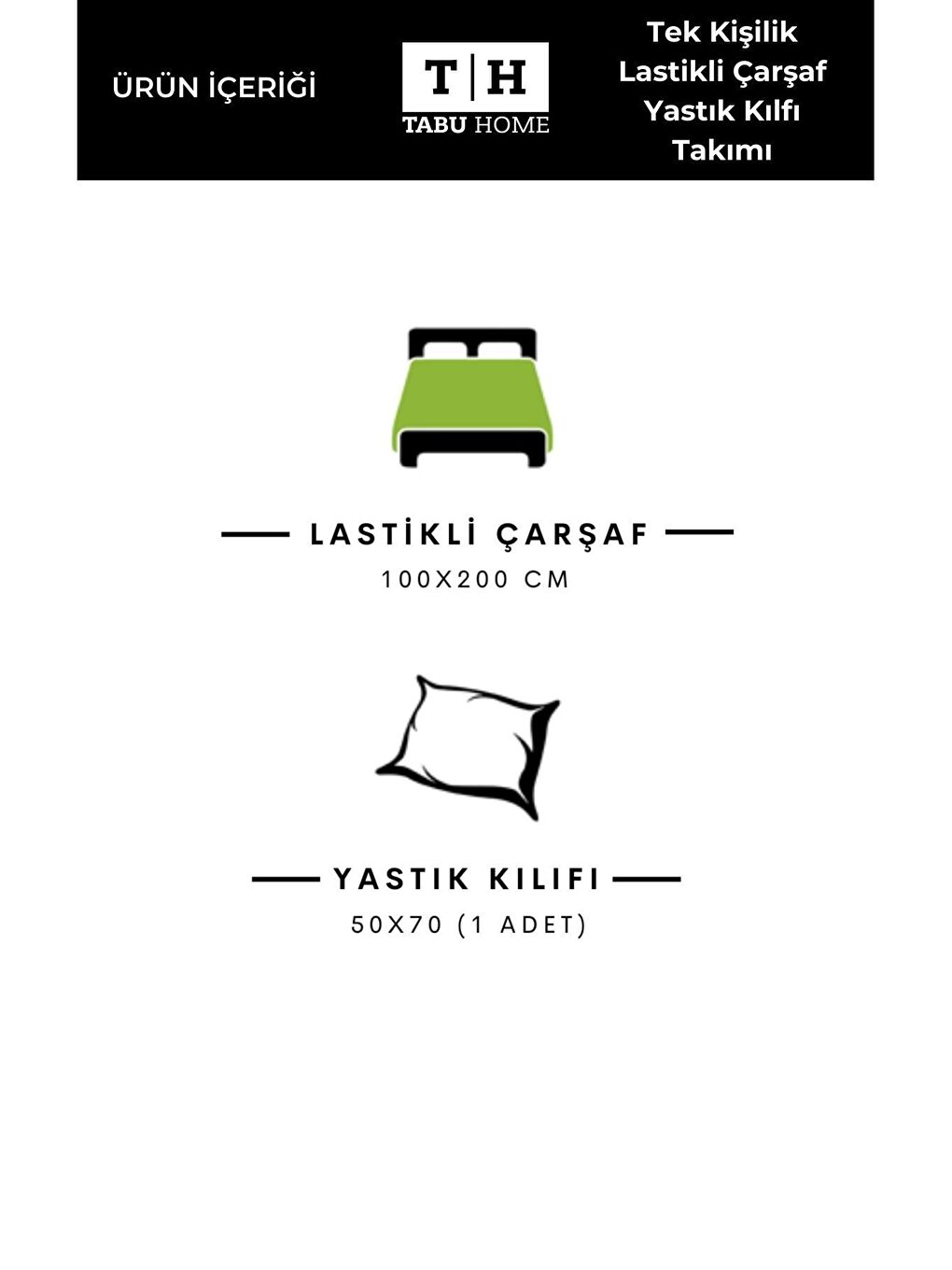 Tabu Home Lacivert Doodle Renkli Tek Kişilik Lastikli Çarşaf Takım - 1