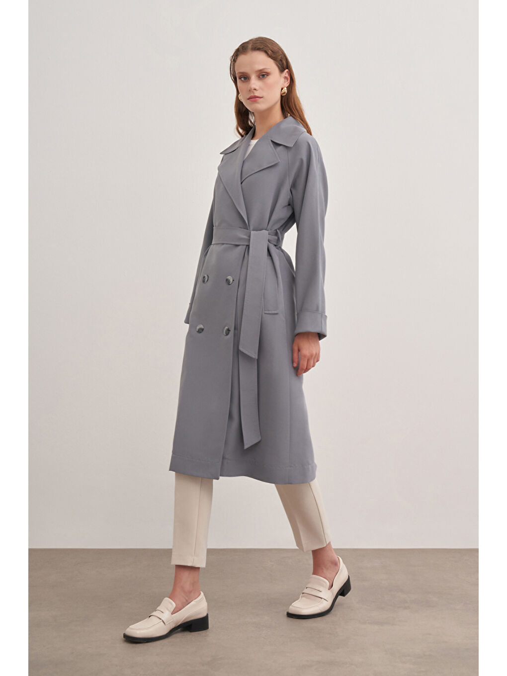 Gri 7163111  Regular Trençkot-4