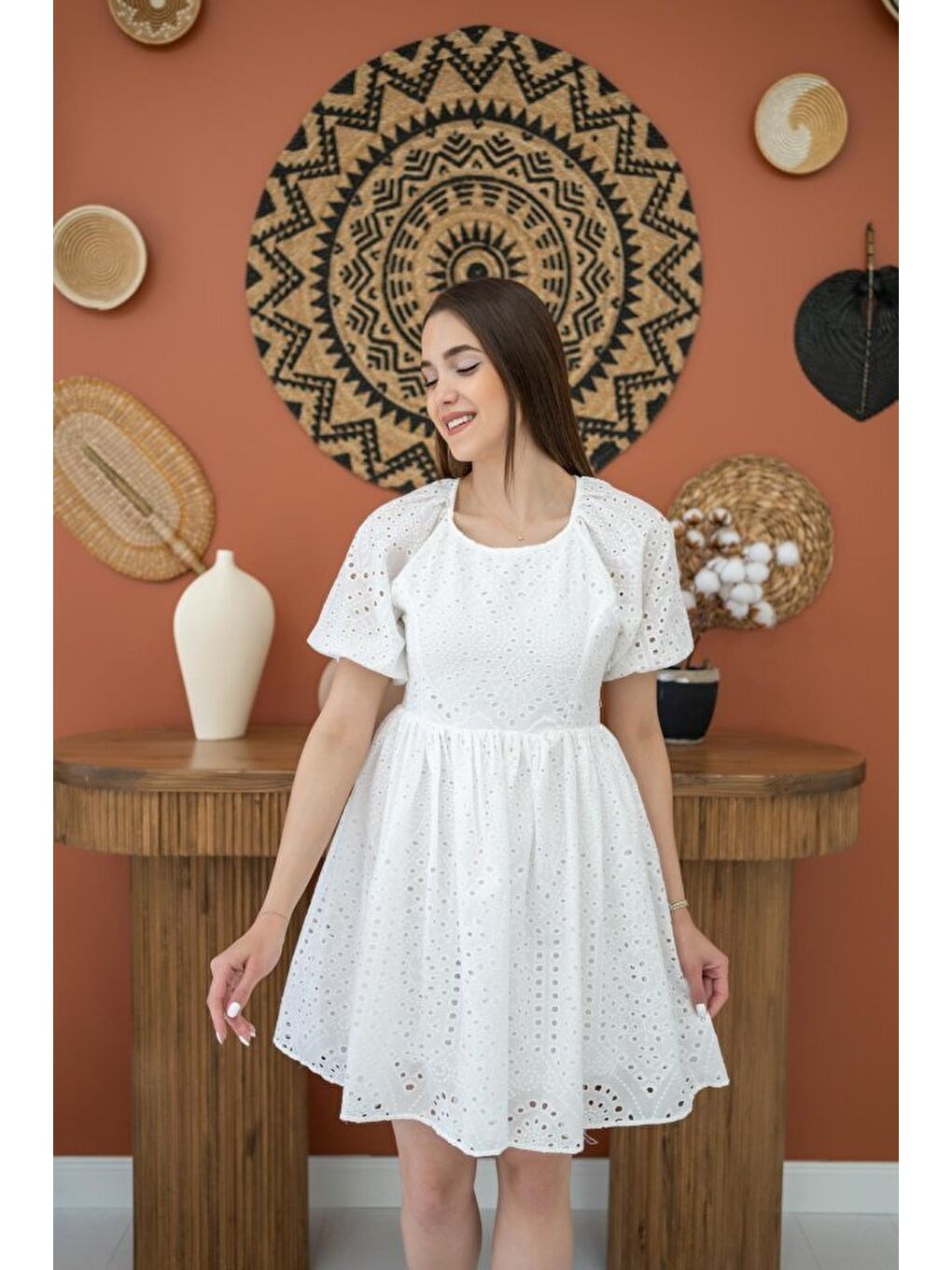 Beyaz Fisto Elbise-1