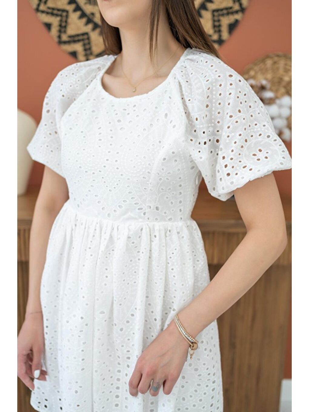 Beyaz Fisto Elbise-2