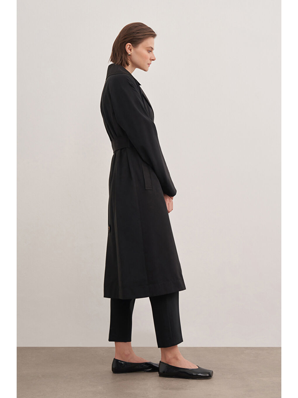 Siyah 7163111  Regular Trençkot-2