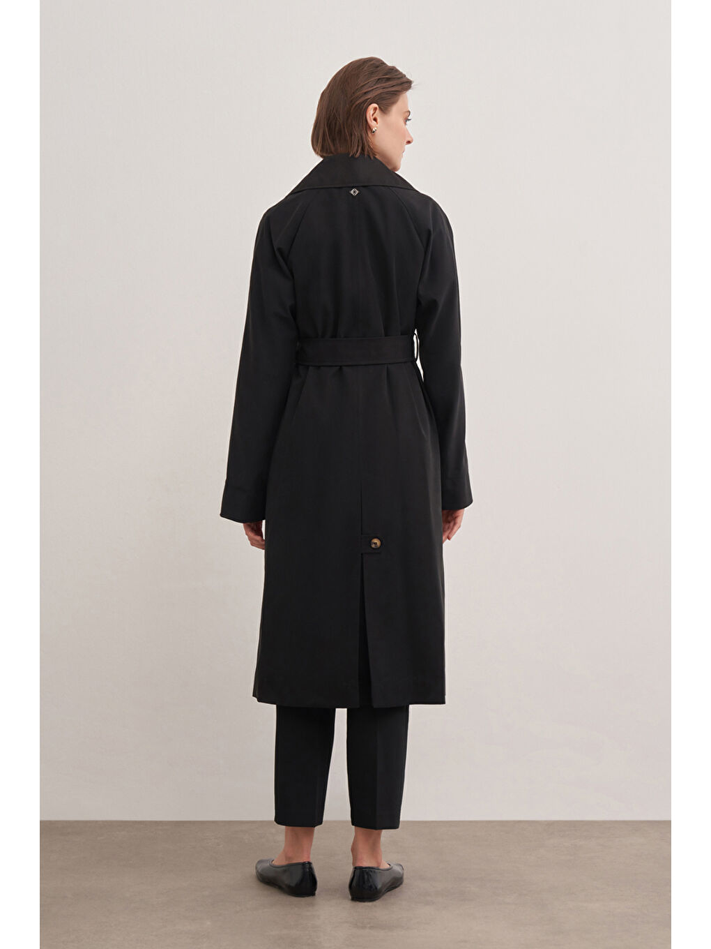 Siyah 7163111  Regular Trençkot-3