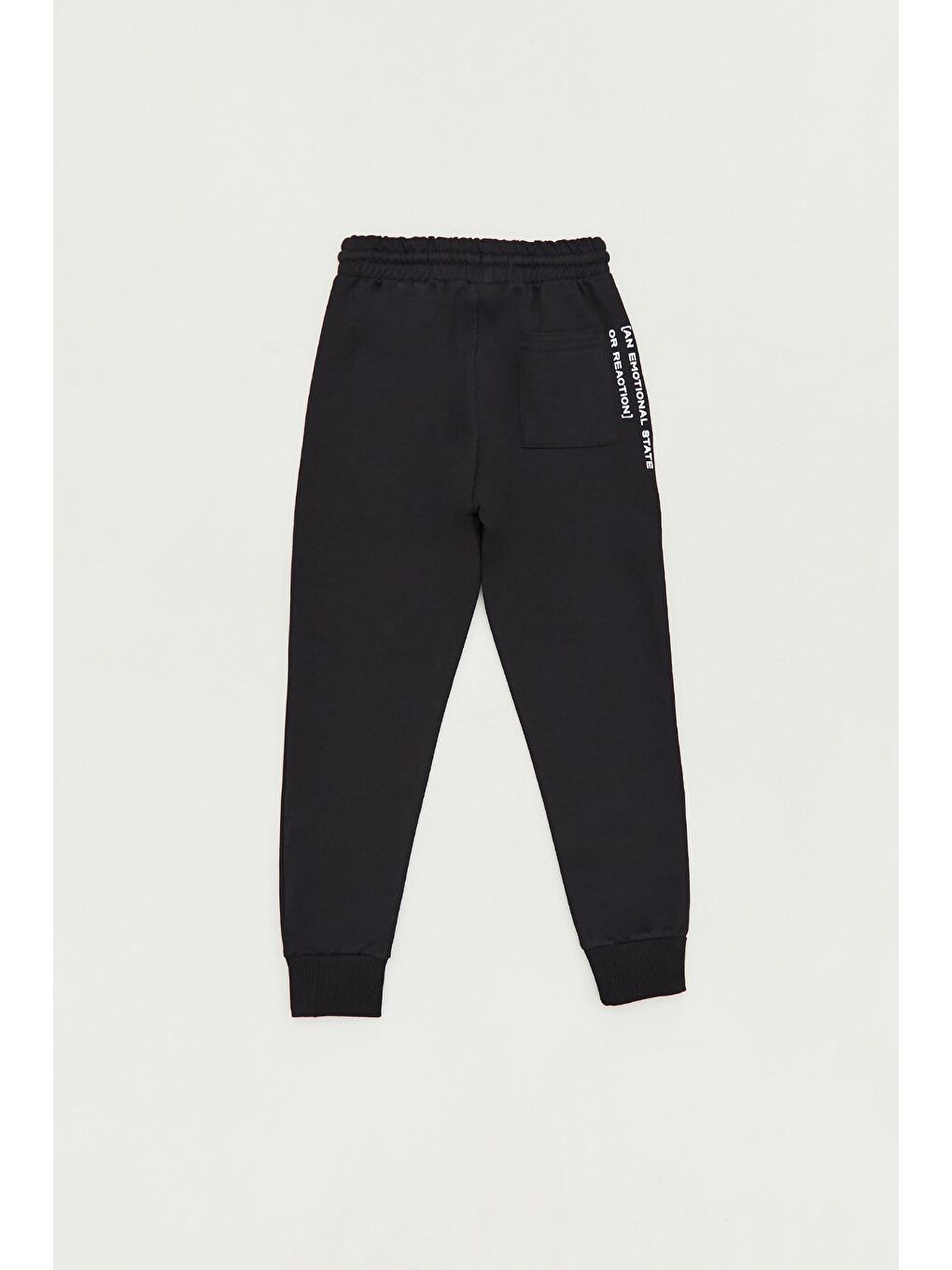 Siyah Baskılı Beli Bağcıklı Jogger Erkek Çocuk Eşofman Altı-1