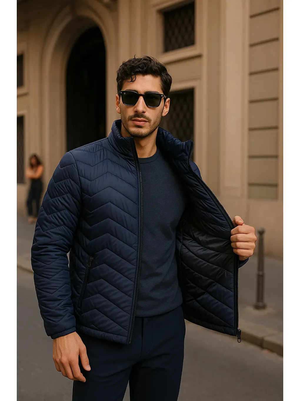 Erkek Günlük Comfort Lacivert Şişme Mont-1