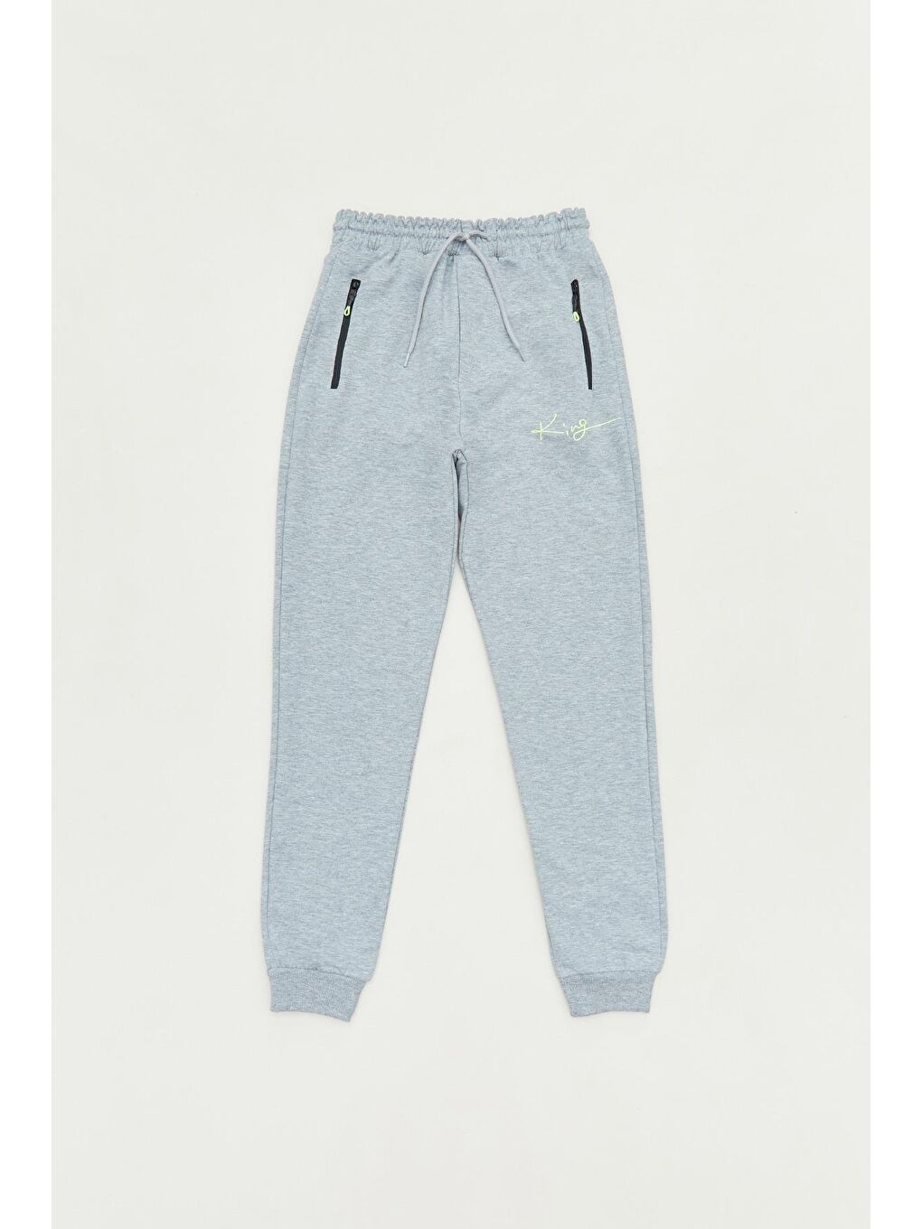 Gri King Baskılı Jogger Erkek Çocuk Eşofman Altı