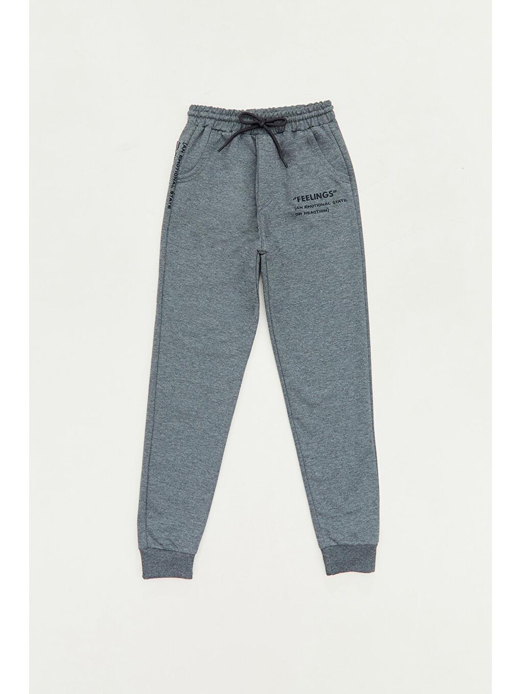 Antrasit Feelings Yazılı Beli Lastikli Erkek Çocuk Eşofman Altı